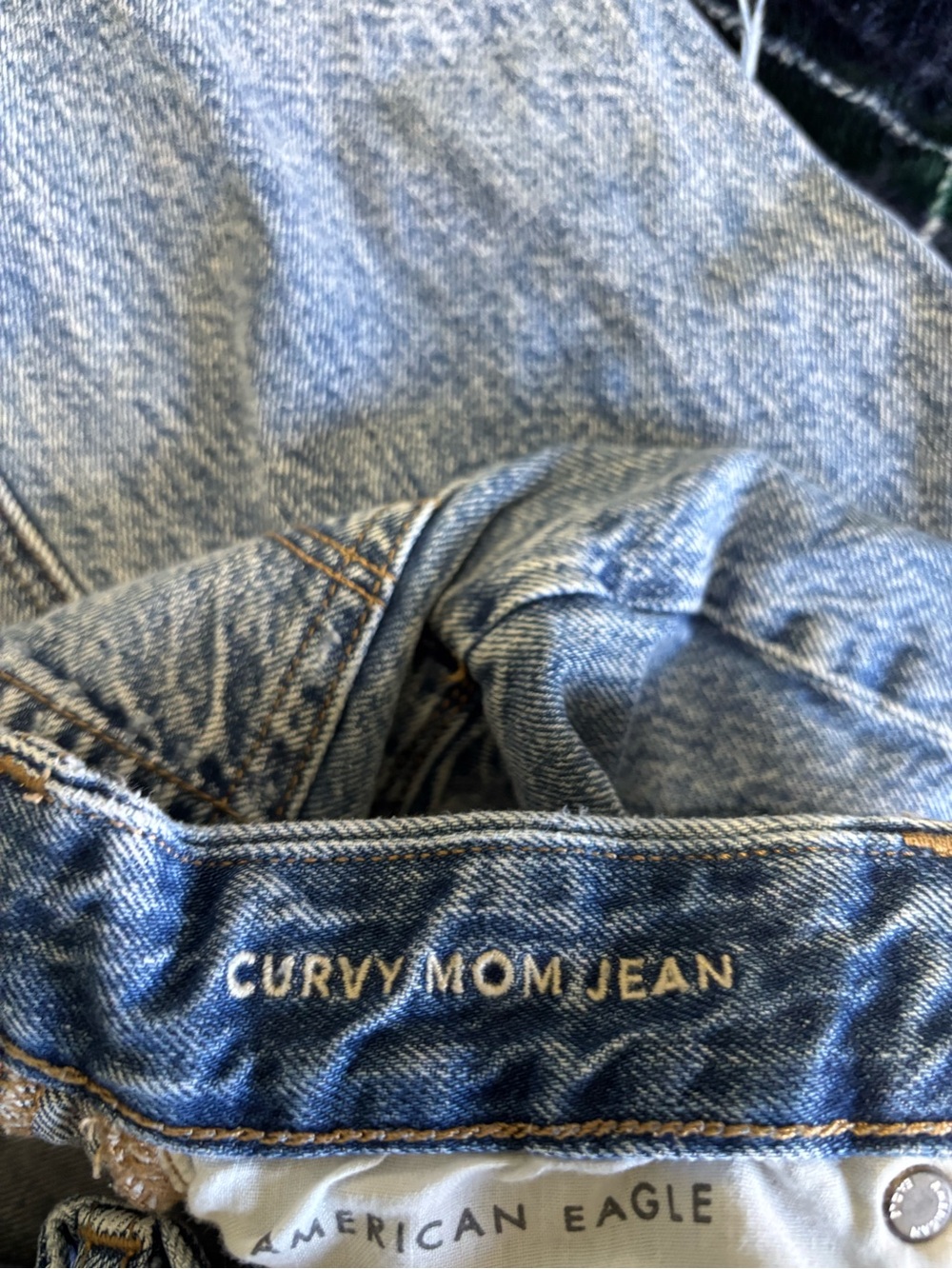 American Eagle curvy mom blue jeans with distressed details. Size 2. - Picture 6 of 8